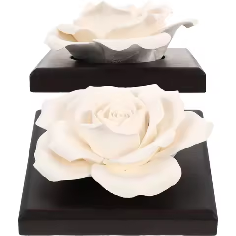 2 Pcs Ceramic Rose Fragrance Diffuser Premium Material Air Freshener Portable Decor Essential Oils I