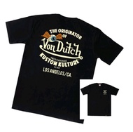 KEKINIAN / KAOS DISTRO MOTIF SABLON VON DUTCH HITAM LENGAN PENDEK / T-SHIRT COMBED 24S HIGH SOFT PRE