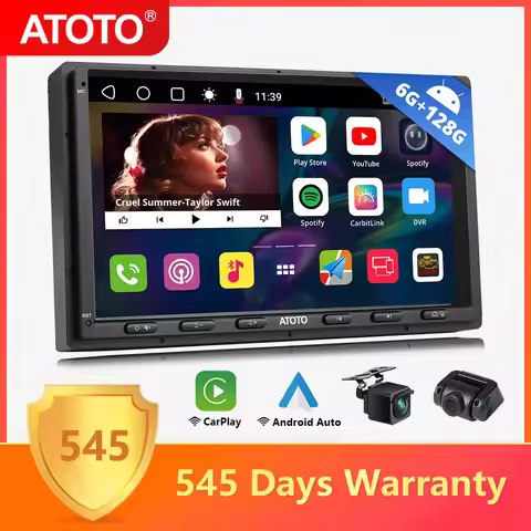 ATOTO 7 inch 2 DIN 6G+128G Android Car Navigation Radio QLED Bluetooth 4G LTE GPS CarPlay Screen Aut