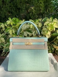 Hermes Kelly 25 6U Vert Deau薄荷綠 霧面鱷魚 B刻