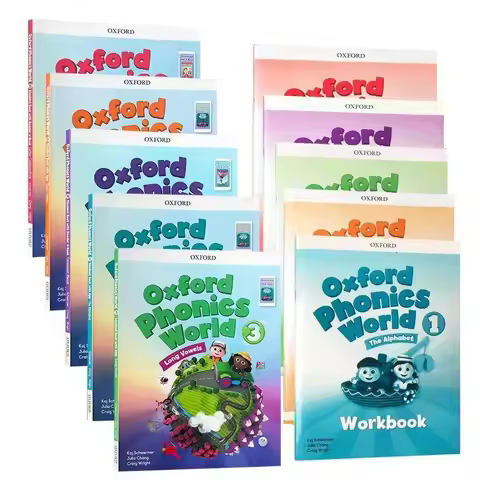 10books oxford phonics world storybook Children Learning English Case Early Learning Books Workbook 
