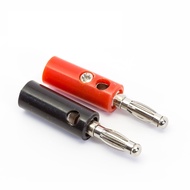 MERAH A PAIR OF MALE BANANA JACK MALE PLUG RED BLACK BANANA PLASTIC CONNECTOR SILVER IRON