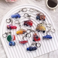 Disney Characters Cars Lightning McQueen Acrylic Keychain Accessories Bag Charm Cute Backpack Pendan