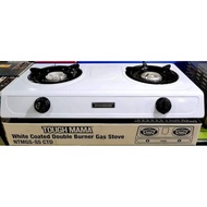 Tough Mama Double Burner Gas Stove Stainless Steel White Coated Body