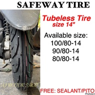 SAFEWAY TIRE (SF008) size 14 TUBELESS TIRE with sealant and pito