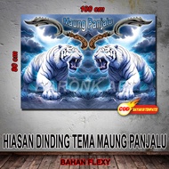 HIASAN DINDING DUA MAUNG PUTIH PANJALU BA/POSTER HARIMAU PUTIH/HARIMAU SILIWANGI/BISA COD