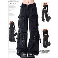 Y Niche Style Street Wear Retro Slimmer Look Wide-Leg Trousers Men Women American Gradient Multi-Poc