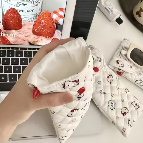 New Sanrio Lovely Hello Kitty Women's Glasses Storage Bag Kawaii Protective Lightweight Portable Pou