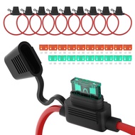 DaierTek 12 AWG Inline Fuse Holder 12V, ATO/ATC in Line Fuse Holder 12 Volt Waterproof with 30 Amp &