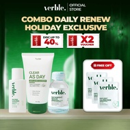 [RAMADAN SALE] VERBLE Clear Skin Set Verble Serum Pitted Scar + Rice Milk Sunscreen + Clear As Day A