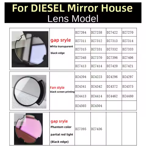 For men DIESEL Glass DZ7295 7370 DZ4504 dz4342 4413 DZ7395 7436 7396 7399 7311 7413 Mineral Mirror F