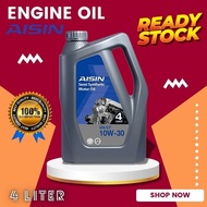 100% AISIN ENGINE OIL 10W30 SEMI SYNTHETIC 4 LITER -MODEL: ESSN1034P PREMIUM ENGINE OIL