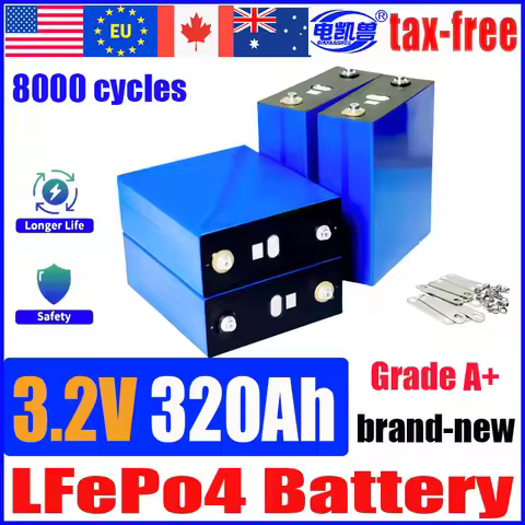 1-16PCS Grade A 3.2V 320Ah Lifepo4 Rechargeable Battery Lithium Iron Phosphate Travel Solar RV Campe