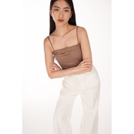 THECLOSETLOVER ELLEN PLEATED TOP IN MOCHA