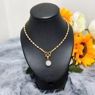 2 Kings Necklace Rice Seed Pattern Diamond Pendant There Are 2 Types To Choose From Size 2 Mm Length