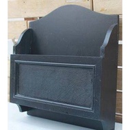 LETTER BOX BLACK WOODEN STORAGE BOX