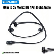 For Corsair SF Type 4 PSUs, 6Pin to 3x Molex Angled, Perif IDE 4Pin Power Cable for Corsair SF750, S