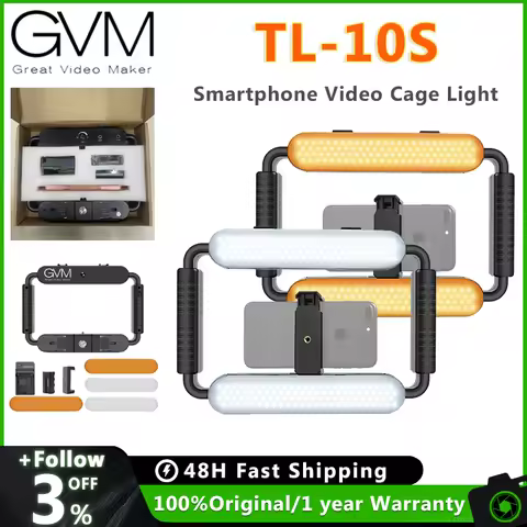 ..GVM TL-10S 5600K Smartphone Video Camera Rig Light with Bluetooth Control