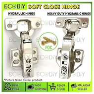 ECODIY🇲🇾 5/8" Heavy Duty Soft Close Concealed Door Hinge Kitchen Cabinet Furniture Hydraulic Hinge (Included 6pcs Screw)