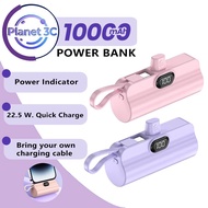 [ 3C Power Bank ] 10000mAh Capsule Power Bank Mini Portable with Built-in Cable & Stand 22.5w Super 