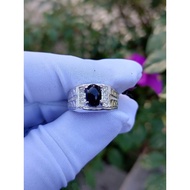 PERMATA AKIK YAMAN HITAM ASLI SILVER 925