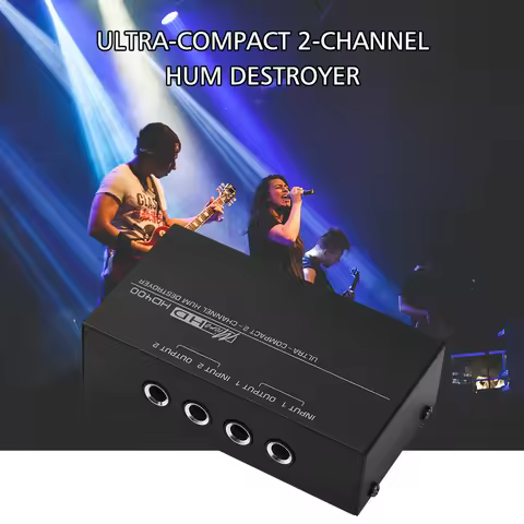 HD400 Ultra-compact Hum Destroyer 2-channel Hum Eliminator Noise Filter with 1/4 Inch TRS Inputs Out