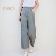 Eyouth 1440 Women High Waist Wide Leg Pants Comfort Linen Pants