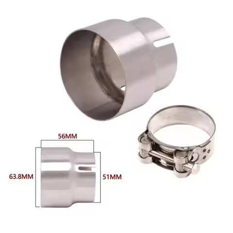 Stainless Steel Motorcycle Exhaust Pipe Reducer Adapter 51mm To 52 54 56 58 62 64mm Exhaust Connecto