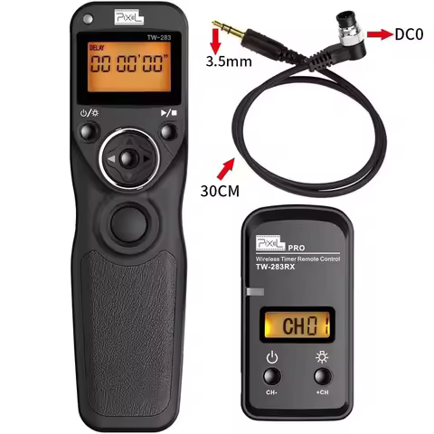 Pixel TW-283/DC0 2.4G Wireless Timer shutter Remote Control For Nikon Z9 Z8 D850 D800 D810 D700 D200