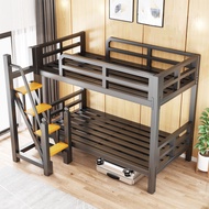 Iron Loft Bed Frame Thicken Double Decker Bed Bedroom Space Saving Storage Iron Bed