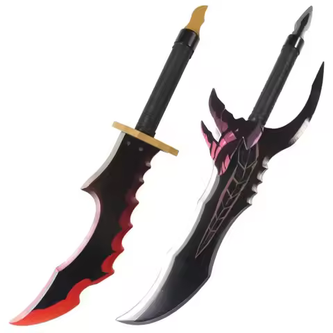 52cm/58cm Anime Solo Leveling Cheng Xiaoyu Knight Killer Fangs Toys Sword Cosplay Wooden Model Props