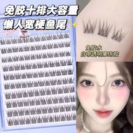 BQI  Beginner Friendly Glue-Free Lashes, Wide-Stem Fishtail, Single Cluster Comic Style
