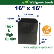 Polybag 16" x 16" (1kg) ≈15 pcs (Nursery Growing Bag Thick UV) Polibeg Hitam Fertigasi Tahan Kuat La
