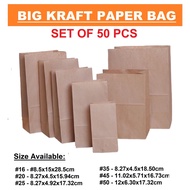 Big Kraft Brown Paper Bag (50 Pieces) / Grocery Paper bag / Kraft Paper Bag