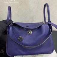 🌈Hermes💙深紫内拼藍色銀扣💙98新🌈Swift皮🌟lindy26🌟lindy🌟愛馬仕🌟