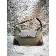 Textured Fabric Baguette Bag