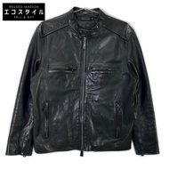 Coach黑色羊皮單排扣騎士夾克，S碼 [二手]