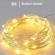 SG IN  stock 3 Modes 1M LED Light String Fairy Lights Battery operated Light Copper Wire Light Decoration Light gift