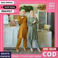 RN - Setelan Set Baju Tunik Celana Wanita dewasa muslim panjang 2021 O