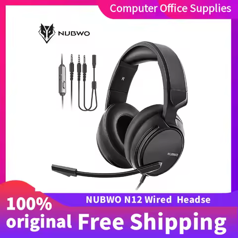 NUBWO N1 Wired Gaming Headphones 3.5mm Mono Surround Sound Headphones Mic Soft Memory Ear Cups Suita