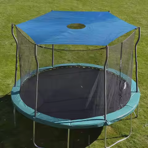 10/12/14ft Trampoline Shade Cover Sun Protection Outdoor Trampoline Cover Waterproof Trampolines Sun