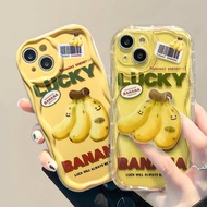 casing iphone Suitable for Apple 14promax phone case iPhone15/13 funny cute banana holder 12mini tra