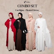 Eldika -  Combo Set Aysara Cardigan + Inner Pleated Dress sleeveless