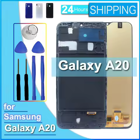 AMOLED LCD for Samsung Galaxy A20 Display LCD Touch Screen Digitizer Assembly for Samsung A20 A205F 