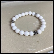 銀革手作 925 純銀 白硨磲 銀珠 手鏈