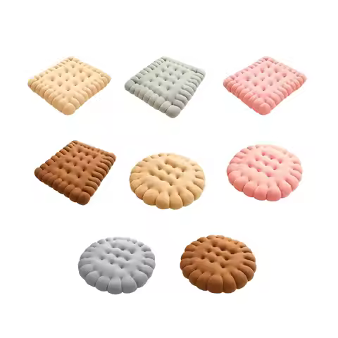 Biscuit Shape Cushion Decorative Comfy Seating Cushion for Seat Gift Balcony Biscuit Shape Cushion B