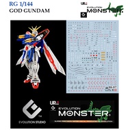 [ MONSTER  ] RG37 RG 1/144 GOD GUNDAM WATER SLIDE DECAL FLUORESCENT/SILVER BRONZE HIGH PRECISION