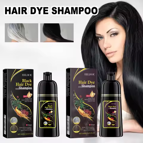 EELHOE Brown Hair Dyeing Shampoo Lasting Coloring Deeply Nourishing Reduce Breakage Promote Scalp He