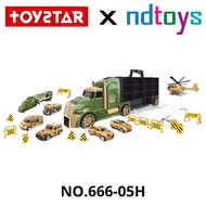 TOYSTAR - 666-05H Military transport truck set model includes 6 cars, 1 plane, 12 traffic signs