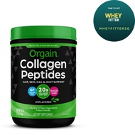 Orgain Grass Fed Hydrolyzed Collagen Peptides Protein Powder, Hair, Nail, Joint Support (unflavoured